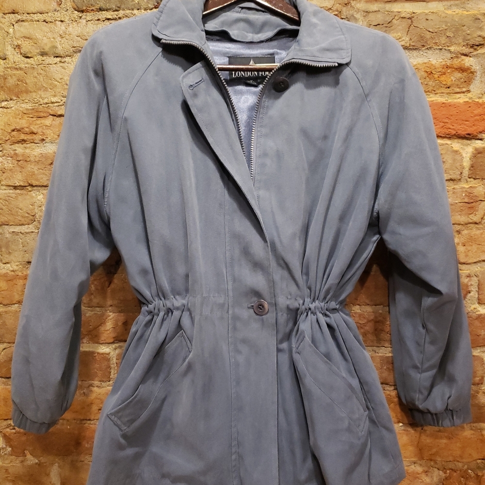 London Fog Womens Med Pet Jacket Blue